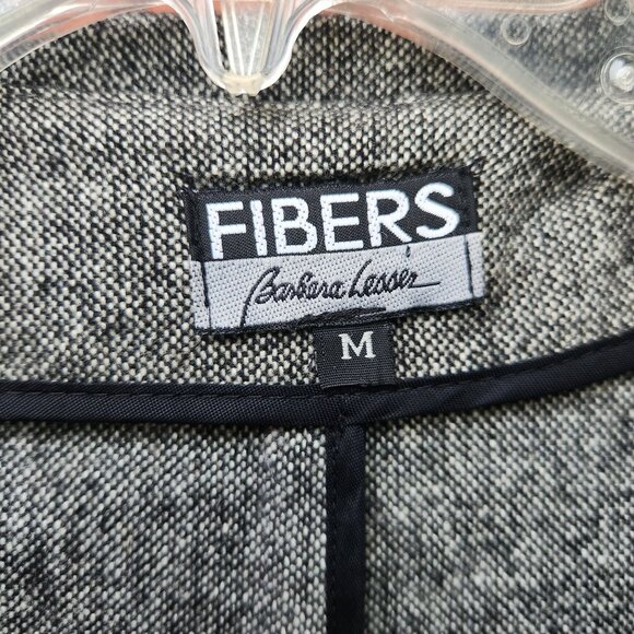 Gray Fibers Barbara Lesser Medium Cropped Jacket With 3/4 Sleeves Button Closure - Picture 4 of 6